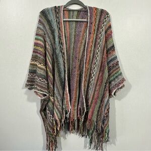 Multicolor Striped Women's Sweater Duster